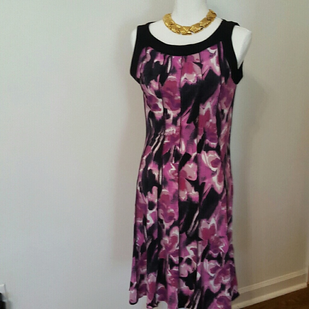 PERCEPTIONS PURPLE & BLACK DRESS SIZE 8